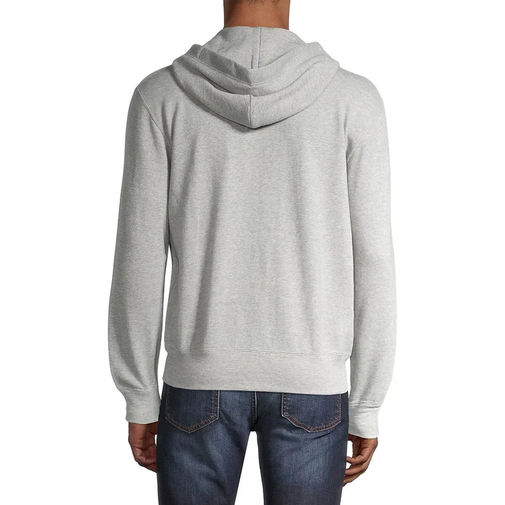 COMME DES GARCONS CDG PLAY GRAY FULL ZIP HOODIE WITH BLACK HEART - Picture 5 of 8